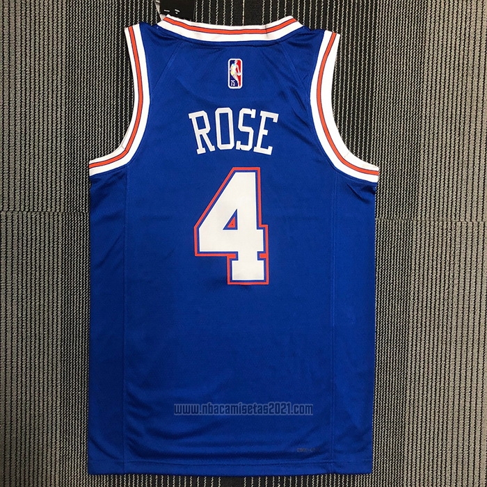 Camiseta New York Knicks Derrick Rose #4 Statement 2020-21 Azul